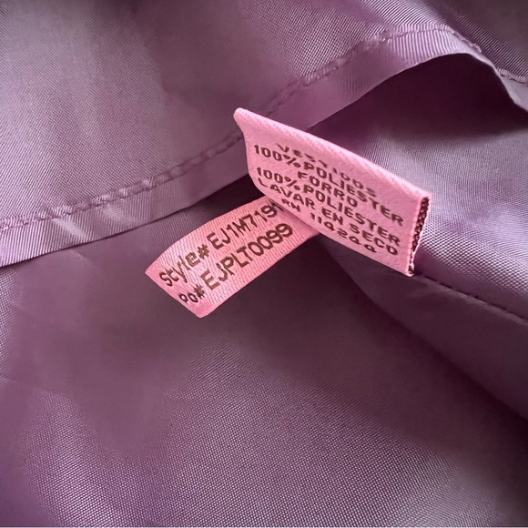 Eliza J Portrait Drape Collar Satin Tea Length Cocktail Gown Dress Purple Sz 8 - Picture 16 of 17